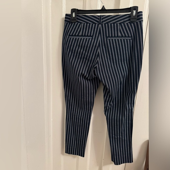 Banana Republic Navy Sloan Crop 0Petite Black Pants with Gray Stripes - Picture 4 of 4